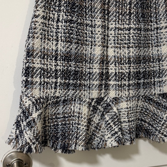 Francesca’s Plaid Peplum Ruffle Hem Knit Mini Skirt size XS - Picture 6 of 10